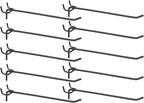 HARFINGTON 10pcs Pegboard Shelving Hooks 8" Stainless Steel Peg Board Display Hook Hanging Holders Wall Mount Organize Tools for Workbench Garage Kitchen Store, Black
