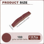 HARFINGTON 6 x 89 Inch Sanding Belts, 10 Pcs 180 Grits Aluminum Oxide Abrasive Belt Sander File Belt for Woodworking, Metal Polishing, Knife Sharpener