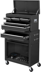 TUFFIOM 8-Drawer Rolling Tool Chest, Tool Storage Cabinet w/Lockable Wheels, Detachable Top, Drawers & Side Hooks, Mechanic Tool Organizer Box for Garage Warehouse Repair Shop