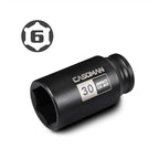 CASOMAN 1/2" Drive x 30 mm Deep 6 PT Impact Socket, CR-MO, 1/2-inch Drive 6 Point Axle Nut Socket for Easy Removal of Axle Shaft Nuts (30MM)