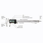 Digital Caliper 0-8" Measuring Tool with Metal Ruler, Micrometer Caliper with Auto-Off Feature, Interchangeable Between inches and millimeters for DIY/Household and 3D Printing, Black