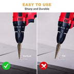 Aleric Step Drill Bit Set - 5 Pcs High Speed Steel Titanium Step Drill Bits, Step Bits for Metal,Wood,Plastic, Step Bit, Multiple Size Hole Cutting Drilling Cone Unibit Step Drill Bit for DIY Lovers