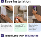 iFLO® Smart A/C Drain Line and Drain Pan Cleaner for HVAC System, Clog-Free, Easy Installation & App-Controlled Air Conditioner Maintenance, Includes 36oz Cleaner Cartridge, 3 Month Supply