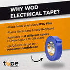 WOD ETC766 Professional Grade General Purpose Pink Electrical Tape UL/CSA Listed core. Vinyl Rubber Adhesive Electrical Tape: 3/4inch X 66ft. - Use at No More Than 600V & 176F (Pack of 10)
