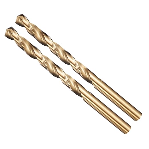 Drill Bit, 5/16" Cutting Diameter (7.938mm), 4241 HSS Black and Gold 118° Cutting Angle Versatile Jobber Bits - (Applications: for Drilling Plastic Wood Soft Thin Metal), 2-Pieces