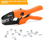 KF CPTEC Crimping Tool for 90° Flag Terminals, 22/14 AWG (0.5mm²/2.5mm²) - Ratchet Terminal Crimper - Electrical Crimping Tool