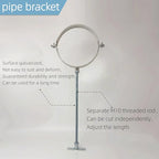 2 Sets 8 Inch Adjustable Pipe Bracket，Heavy Duty Galvanized Iron Stove Pipe Hanger Strap，Wall Support Chimney Pipe Holder，Round Split Ring Vent Conduit Carrier Kit，with All Mounting Screws