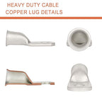 4 Pack 1 AWG 3/8 & 4 Pack 1 AWG 5/16 Lugs Tinned Copper Terminal Lugs & 8 Pieces Ratio 3:1 Waterproof Double Wall Heat-Shrinkable Tube