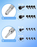 Screwdriver Bit Set for RingDoorbell, Double-Ended T6 T15 Screwdriver with 20Pcs Fits for All Ring Video Doorbell Models (Blue)