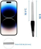 Metal Nail Files Made of Stainless Steel with Sharp Pointed Tip Non Slip Handle, Double Sided Sapphire Grit for Natural Nails Fingernails Toenail limas de uñas metálicas Color Black (6 Pcs)