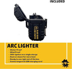 Black Beard Fire Plug Kit - 50 Waterproof Fire Plugs, Arc Lighter, Ferro Rod and Organizer Case for Camping, Backpacking and Emergency Survival