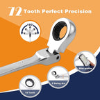 8pcs Flexible Ratchet Wrenches Set SAE 5/16” to 3/4“ Inch Standard Spanners Gear Ring Ratcheting Combination Flexi Wrench Kit Flex Flexible Head