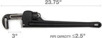 Steelman 60875 24-Inch Heavy-Duty Cast Aluminum Straight Handle Pipe Wrench