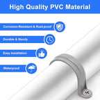 2 Inch PVC Pipe Strap, 2-Holes Conduit Pipe Clamps Plastic Pipe Supports (Grey, 10 Pcs)