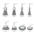 8 Pcs Wire Wheel Brush Set for Drill,Stainless Steel Wire Cup Wheel with 1/4 Inch Hex Shank for Rust Removal, Corrosion and Scrub Surfaces