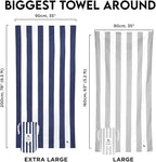 Dock & Bay Beach Towel - Quick Dry, Sand Free - Compact, Lightweight - 100% Recycled - Includes Bag - Cabana - Set of 6 - Extra Large (200x90cm, 78x35)