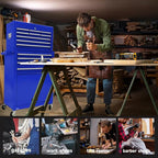 13 Drawer Rolling Tool Chest with Wheels, 2 in 1 Detachable Tool Chest with Drawers, Large Tool Box with Lock, Metal Tool Cabinet for Garage Workshop(Red)