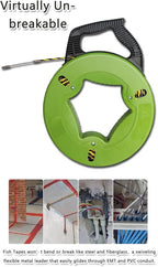 Fish tape wire puller 1/6-Inch x 165-Foot electrical fish tape 165ft PET Diameter 3 Wires Twisted with Guide Spring Optimized Housing and Handle fish tape 【4.5mm*50m】