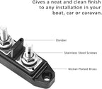 RECOIL Insulated 2 Position Power & Ground Busbar 2 x M5 Studs Terminal Power Distribution Block with Ring Terminals