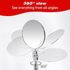 3 Pack Stainless Steel Mechanic Mirror Telescoping Inspection Mirror Extendable Mirror Round Mirror Inspection Tool for Check Observe Vehicle Small Part Eyelashes Mouth