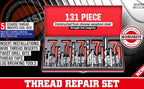 Metric Helicoil Thread Repair Kit: 131-Piece Heli Coil HSS Drills Inserts Taps & Tools M5 M6 M8 M10 M12 Automotive Engine Spark Plug Cylinder Insertion Rethreading Tools Universal Rethread Restorer