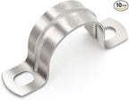 10 pcs 1-3/8" Conduit Clamp 304 SS Pipe Support U Bracket, Tube Clamp for Cable/Water Pipe, Heavy Duty Strap Clamps | OD 1-3/8" | 10 pcs