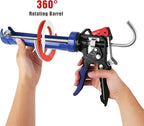 WORKPRO Caulking Gun, Adjustable Hand Caulk gun, Less-dripping Regulating, Sealant Silicone Gun with Comfort Grip, 9:1 & 18:1 Thrust Ratio, Smooth Round Rod for 10oz Caulk tubes