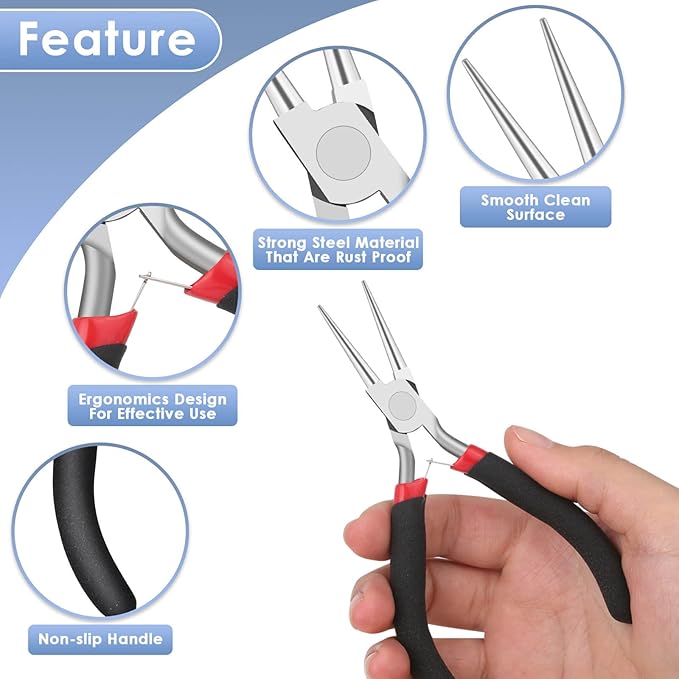 Round Nose Pliers, Wire Jewelry Making Tools Bead Pliers for Wire Wrapping, Jump Rings Making, Jewelry Making Supplies, DIY Craft