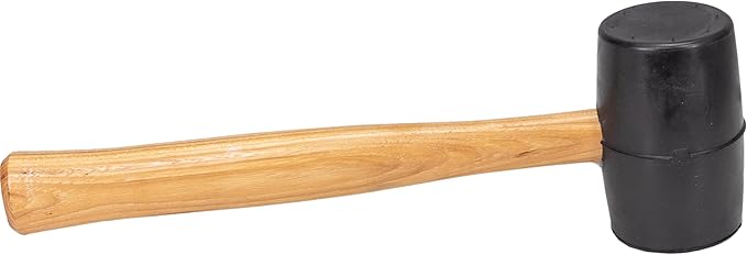 VAUGHAN Solid Rubber Mallet, Quality Rubber 20 oz Head, Made In The USA, Hardwood Handle, RM2B, VN57431