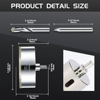 4-1/8inch | 105mm Diamond Hole Saw with Center Drill bit and Diamond-Coated Center Drill bit for Ceramic Glass Marble Fiberglass Granite and Porcelain Tiles by CENYB
