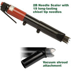 CS Unitec | 2B Needle and Chisel Scaler Pro Kit | 19 Needle Air Chisel | Professional Grade 3000 BPM Inline Grip | Air Power 5.5 CFM - 199.3120 Pro Kit