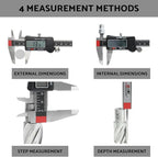 S&F STEAD & FAST Digital Calipers Measuring Tool 6 inch DCXD6-SS-PB, Micrometer Caliper Digital, Vernier Caliper Stainless Steel to Measure Inch Fractions Millimeter