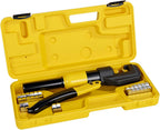 10 Tons Hydraulic Crimping Tool Battery Cable Lug Terminal Crimper with 9 Pairs of Dies, 12 AWG to 2/0 AWG Wire Crimping Tool