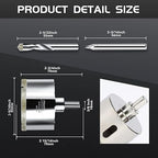 2-9/16inch | 65mm Diamond Hole Saw with Center Drill bit and Diamond-Coated Center Drill bit for Ceramic Glass Marble Fiberglass Granite and Porcelain Tiles by CENYB