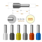 Fidioto AWG12 Wire Ferrules Terminals, 250pcs AWG12 Terminal Connector Wire Insulated Cord Pin Ends Terminals for Electric, Industrial, Chemical Industry, Power Control System, etc.