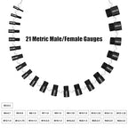 (Patent)CKE Upgraded Nut & Bolt Thread Checker Wire Loop Design - 44 Male/Female - Inch & Metric Detachable Nut and Bolt Thread Size Checker Identifier Gauges