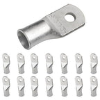 SELTERM 15pcs 1/0 AWG 1/4" Stud UL Marine Grade Battery Terminal Connectors Tinned Copper Battery Cable Lugs 0 Gauge Wire Connectors Electrical Battery Cable Ends Ring Terminals Tinned Copper Lugs