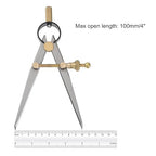 Spring Joint Caliper - [4 Inch] Carbon Steel Spring Divider Caliper with Brass Fulcrum for Metalworking Drawing Use, Flat Leg