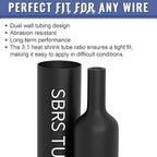 Heat Shrink Tubing Kit - Sopoby 3:1 Ratio Adhesive Lined, Marine Grade Automotive Industrial Shrink Wrap - Black 360 PCS