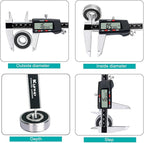 Kynup Digital Caliper, 8 Inch Micrometer Caliper Tool, Vernier Caliper with Stainless Steel Body, Large LCD Screen, Auto - Off Feature, Inch Metric Fraction Conversion (200mm)