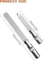FVION Professional Metal Nail Files - 2 PCS, Double-Sided, Stainless Steel, Coarse & Fine Grit, Manicure & Pedicure Tool Set