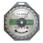 3 Pack 4-1/2-Inch 24T TCT Carbide Tipped Teeth Compact Circular Saw Blade with 3/8-Inch Arbor, General Purpose for Long-Lasting Cuts in Wood, Plastic and Composite Materials
