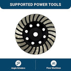 Benchmark Abrasives Grinding Wheels 4 1/2 Inch Turbo Diamond Cup Wheel with 5/8"-11 Arbor Hole for Masonry, Marble, Natural Stone, Concrete Grinding Wheel - Angle Grinder Attachments (4.5”)