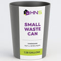 HOLDN’ STORAGE Small Trash Can - 1.58 Gallon Open Top Waste Bin, Compact Waste Can Perfect for Bathroom, Kitchen, Office, Dorm - Durable Garbage Can - Silver Brushed