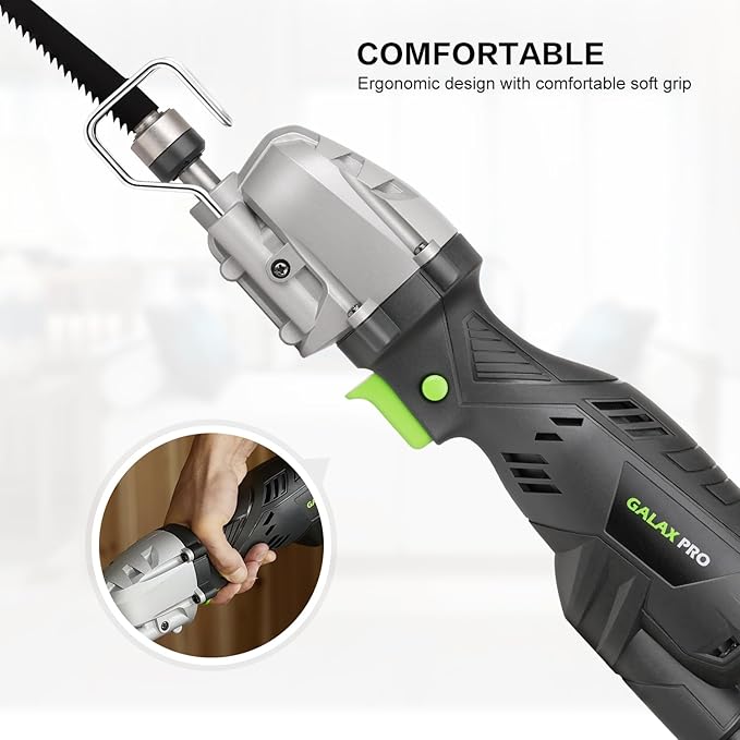 GALAX PRO reciprocating saw, 5.0 Amp Variable Speed Corded Reciprocating Saw, 3000spm, stroke length ½ Maximum cutting capacity 4 ½”， Used for wood cutting and metal cutting