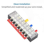 73Pcs(6Sets) Terminal Block Set, 6Pcs 8 Positions 600V 25A Dual Row Screw Terminal Strip Block + 6Pcs Pre-Insulated Terminals Barrier Strip + 60Pcs Insulated Fork Wire Connector by CGele…