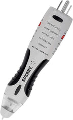Sperry Instruments VD7504GFI DualCheck 2-in-1 Non-Contact Voltage Detector + GFCI Outlet Circuit Analyzer, 360° Visual & Audible Indicators, 50-1000V AC, 250 lb. Crush Rating