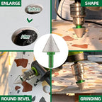 Diamond Core Drill Bit Kit - 6/8/10/20/25/28/35mm Triangle Shank+35mm Hex shank Beveling Chamfer Bit Tile Hole Saws for Dry Drilling Porcelain Ceramic Tile Granite Marble Stone