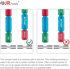 JRready ST2168 M22520 series Hand Crimp Tool Kit, NEW-AS2G(20-32AWG) NEW-ASF1G(12-26AWG) 4-indent Crimper and Go-Nogo Gauge Support Wire Size 12-32AWG