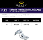 Halex – 3/8 Inch Flexible Metal Conduit (FMC) – 1 Hole Straps – 62180B – 200 Per Pack – Silver